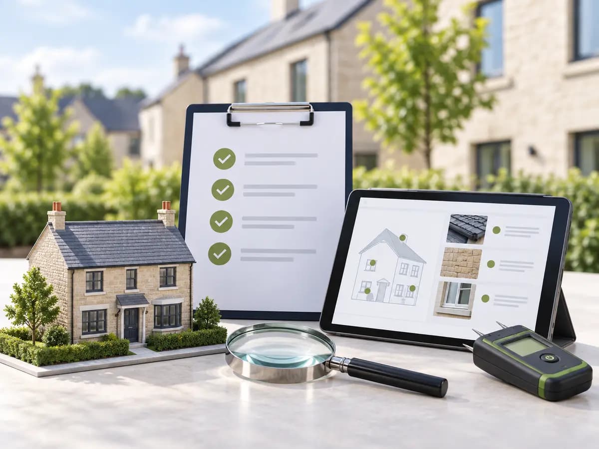 Property inspection tools, house model and condition checklist